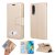Huawei P30 Cat Pattern Wallet Magnetic Stand Case Gold