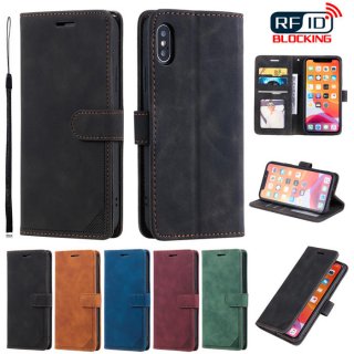 iPhone XS Max Wallet RFID Blocking Kickstand Case Black