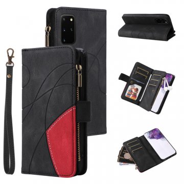 Samsung Galaxy S20 Plus Zipper Wallet Magnetic Stand Case Black