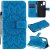 Huawei P Smart 2020 Embossed Sunflower Wallet Stand Case Blue