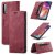 Autspace Samsung Galaxy A70 Wallet Kickstand Magnetic Case Red