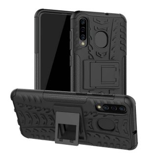 Samsung Galaxy A30 Hybrid Rugged PC + TPU Kickstand Case Black