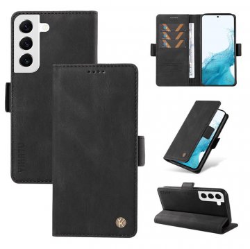 YIKATU Samsung Galaxy S21 FE Skin-touch Wallet Kickstand Case Black