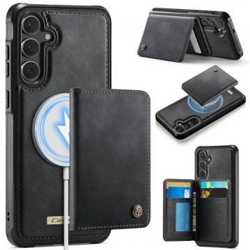 CaseMe Samsung Galaxy S25 FE Detachable Magnetic Wallet Case with RFID Blocking & Wireless Charging - Black
