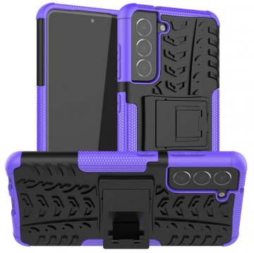 Samsung Galaxy S21 FE Hybrid PC + TPU Stand Case Purple