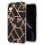 iPhone XR Flower Pattern Marble Electroplating TPU Case Black