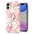 iPhone 11 Flower Pattern Marble Electroplating TPU Case Pink