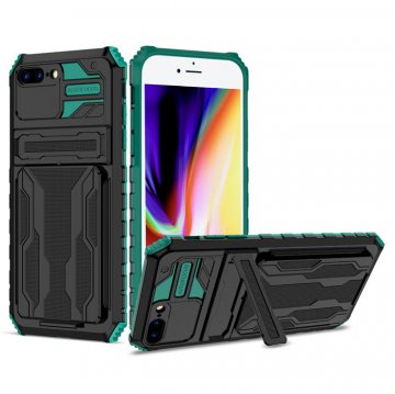 iPhone 7 Plus/8 Plus Card Slot Kickstand Shockproof Case Green