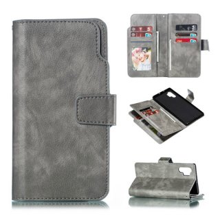 Samsung Galaxy Note 10 Plus Wallet 9 Card Slots Stand Case Gray