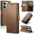 CaseMe Xiaomi Redmi 15C Wallet RFID Blocking Magnetic Buckle Case Brown