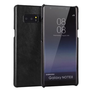 Samsung Galaxy Note 8 Genuine Leather Matte Back Cover Case Black