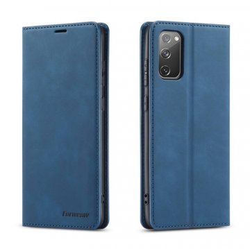 Forwenw Samsung Galaxy S20 FE Wallet Kickstand Magnetic Case Blue