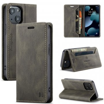 Autspace iPhone 13 Mini RFID Blocking Wallet Case Coffee