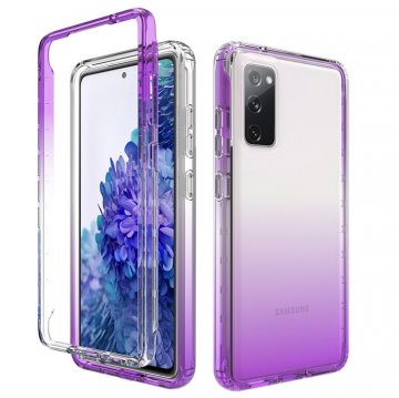 Samsung Galaxy S20 FE Shockproof Clear Gradient Cover Purple