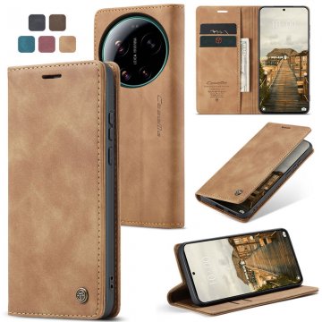 CaseMe Xiaomi 17 Ultra Wallet Magnetic Suede Leather Case Brown