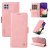 YIKATU Samsung Galaxy A22 4G Skin-touch Wallet Kickstand Case Pink