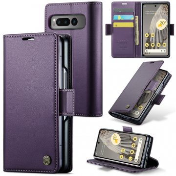 CaseMe Samsung Galaxy Z Fold 5 Wallet RFID Blocking Magnetic Buckle Case Purple