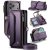 CaseMe iPhone 17 Pro Wallet RFID Blocking Crossbody Case with Wireless Charging Purple