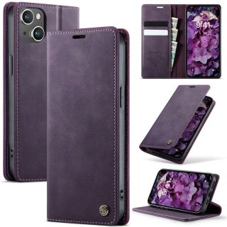 CaseMe iPhone 13 Mini Magnetic Wallet Case with RFID Blocking Purple