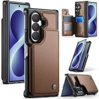 CaseMe Samsung Galaxy Z Fold8 Ultra RFID Blocking Card Holder Case with Kickstand Brown