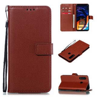 Samsung Galaxy A60 Wallet Kickstand Magnetic Leather Case Brown