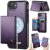 CaseMe iPhone 16e 2-in-1 Detachable Magnetic Wallet Case with RFID Blocking, Card Holder & MagSafe Compatible - Purple