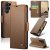 CaseMe Samsung Galaxy S26 Ultra Wallet RFID Blocking Magnetic Buckle Case Brown