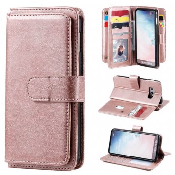 Samsung Galaxy S10e Multi-function 10 Card Slots Wallet Case Rose Gold