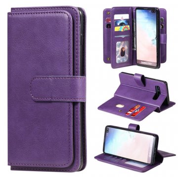 Samsung Galaxy S10 Plus Multi-function 10 Card Slots Wallet Case Violet