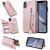 iPhone XS Max Wallet Magnetic Kickstand Shockproof Cover Rose Gold