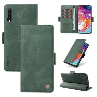 YIKATU Samsung Galaxy A70 Skin-touch Wallet Kickstand Case Green