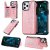iPhone 12 Pro Max Luxury Cute Cats Magnetic Card Slots Stand Case Rose Gold