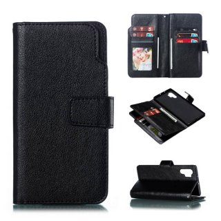 Samsung Galaxy Note 10 Plus Wallet 9 Card Slots Stand Case Black