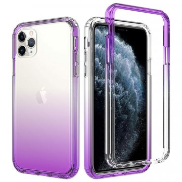 iPhone 11 Pro Max Shockproof Clear Gradient Cover Purple