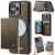 CaseMe iPhone 16 Pro 2-in-1 Detachable Magnetic Wallet Case with RFID Blocking, Card Holder & MagSafe Compatible - Coffee