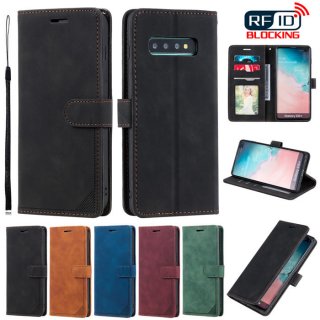 Samsung Galaxy S10 Plus Wallet RFID Blocking Kickstand Case Black