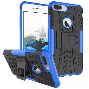 Hybrid Rugged iPhone 8 Plus/7 Plus Kickstand Shockproof Case Blue