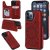 iPhone 12/12 Pro Embossed Wallet Magnetic Stand Case Red