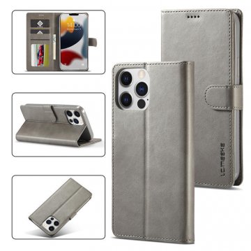 LC.IMEEKE iPhone 13 Pro Wallet Magnetic Stand Case Gray
