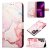 Marble Pattern Samsung Galaxy S22 Ultra Wallet Case Rose Gold