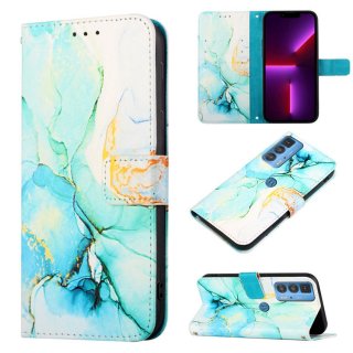 Marble Pattern Motorola Edge 20 Pro Wallet Case Green