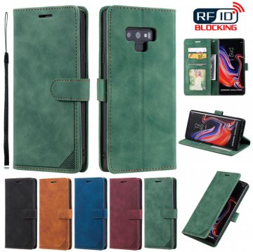 Samsung Galaxy Note 9 Wallet RFID Blocking Kickstand Case Green