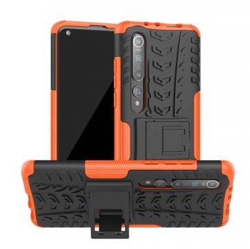 Xiaomi Mi 10/Mi 10 Pro Hybrid Rugged PC + TPU Kickstand Case Orange