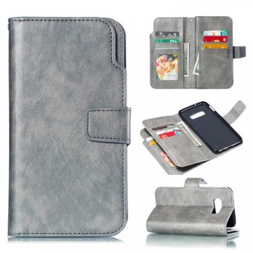 Samsung Galaxy S10e Wallet 9 Card Slots Stand Case Gray