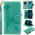 iPhone 12 Pro Max Embossed Girl Cat 9 Card Slots Wallet Stand Case Green