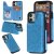 iPhone 12 Mini Embossed Wallet Magnetic Stand Case Blue