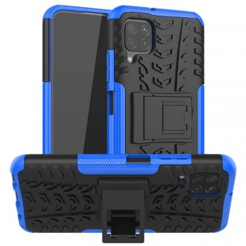 Huawei P40 Lite Hybrid Rugged PC + TPU Kickstand Case Blue