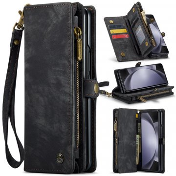CaseMe Samsung Galaxy Z Fold5 5G Wallet Case with Wrist Strap Black