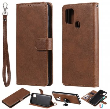 Samsung Galaxy A21S Wallet Detachable 2 in 1 Stand Case Brown