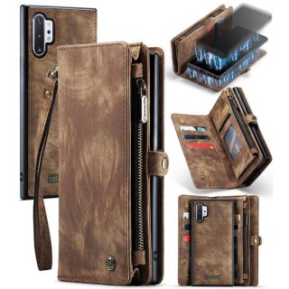 CaseMe Samsung Galaxy Note 10 Plus Wallet Case with Wrist Strap Coffee